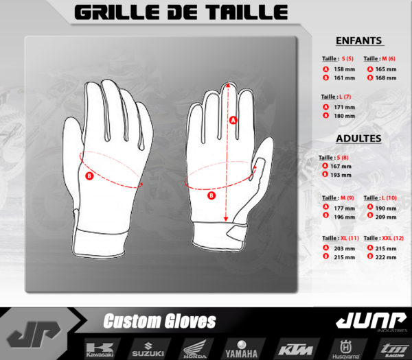 grille taille gant jump industries