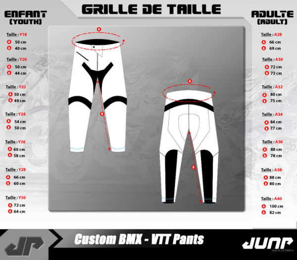 grille taille pantalon jump industries