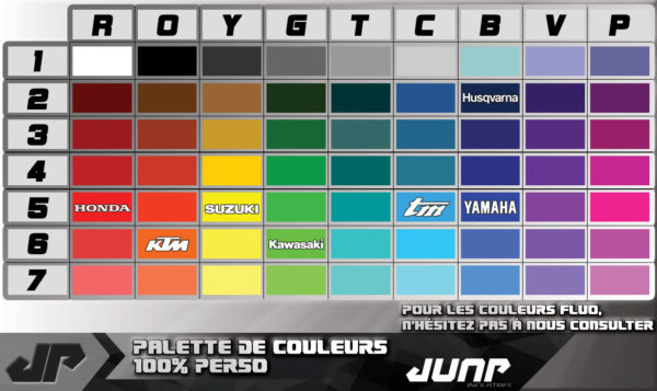 palette couleur jump industries personnalisation