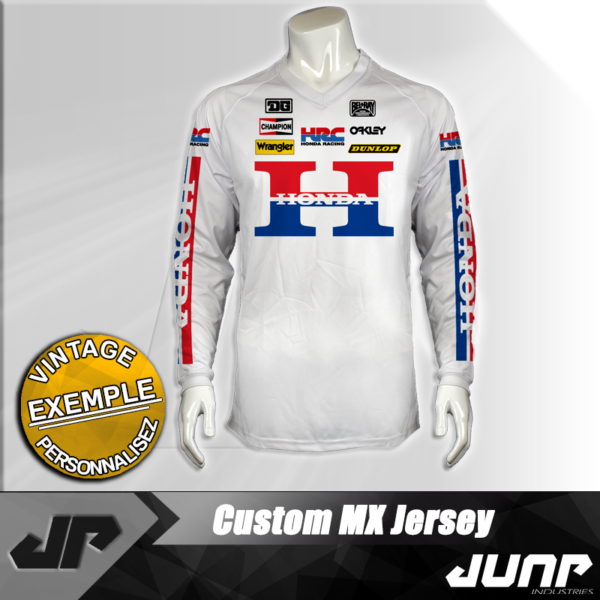 maillot vintage honda personnalise jump industries