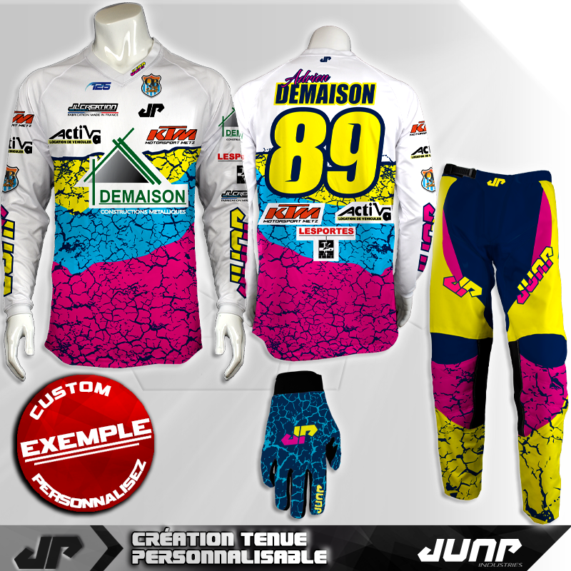 tenue personnalise custom mx outfit quakebow jump industries