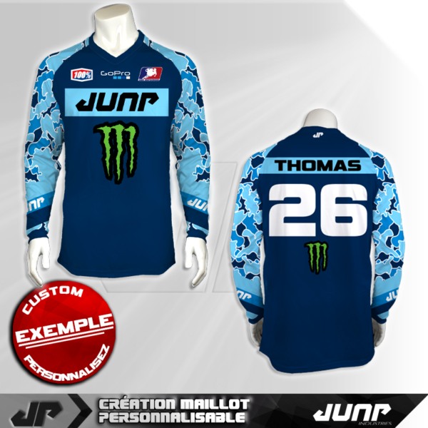 personnalisation maillot dreamblue jump industries