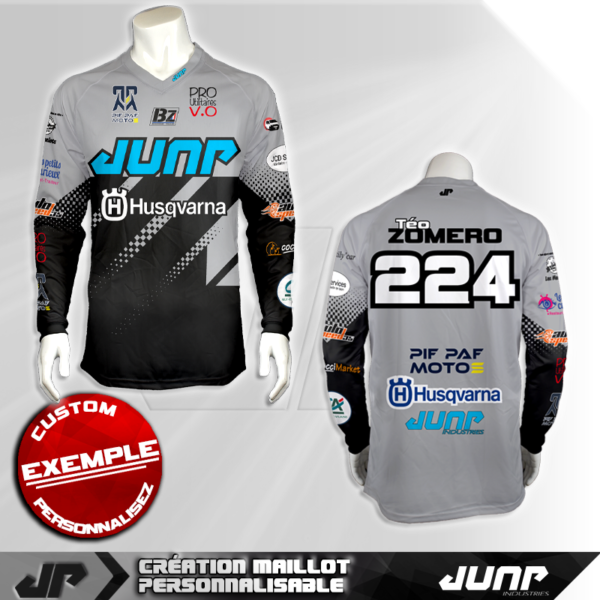 personnalisation maillot graychecked jump industries