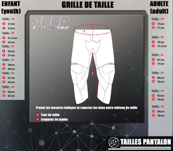 grille taille pantalon jump industries